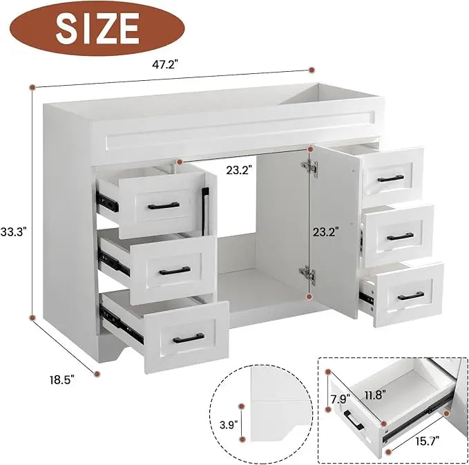 Luxurious Bathroom Vanity With Stone Countertop And Rectangle Sink