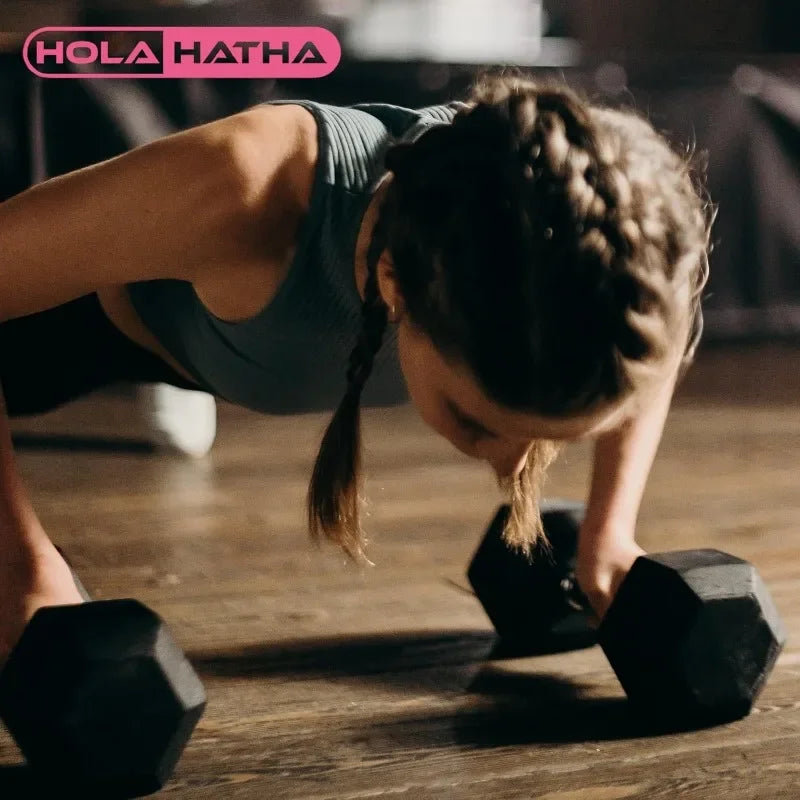 Hexagonal Dumbbell Set With Rack For Home Gym Durable