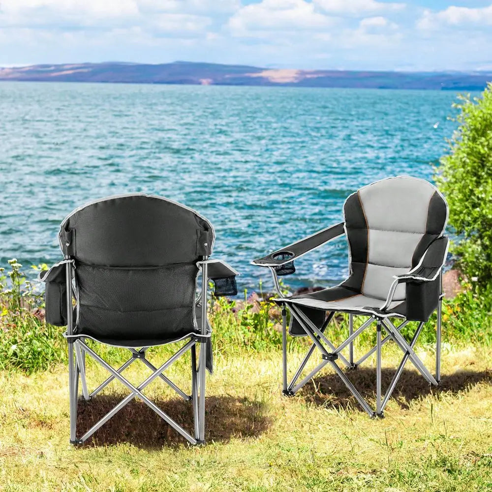 Heavy Duty Camping Chair With Cup Holder And Cooler Bag