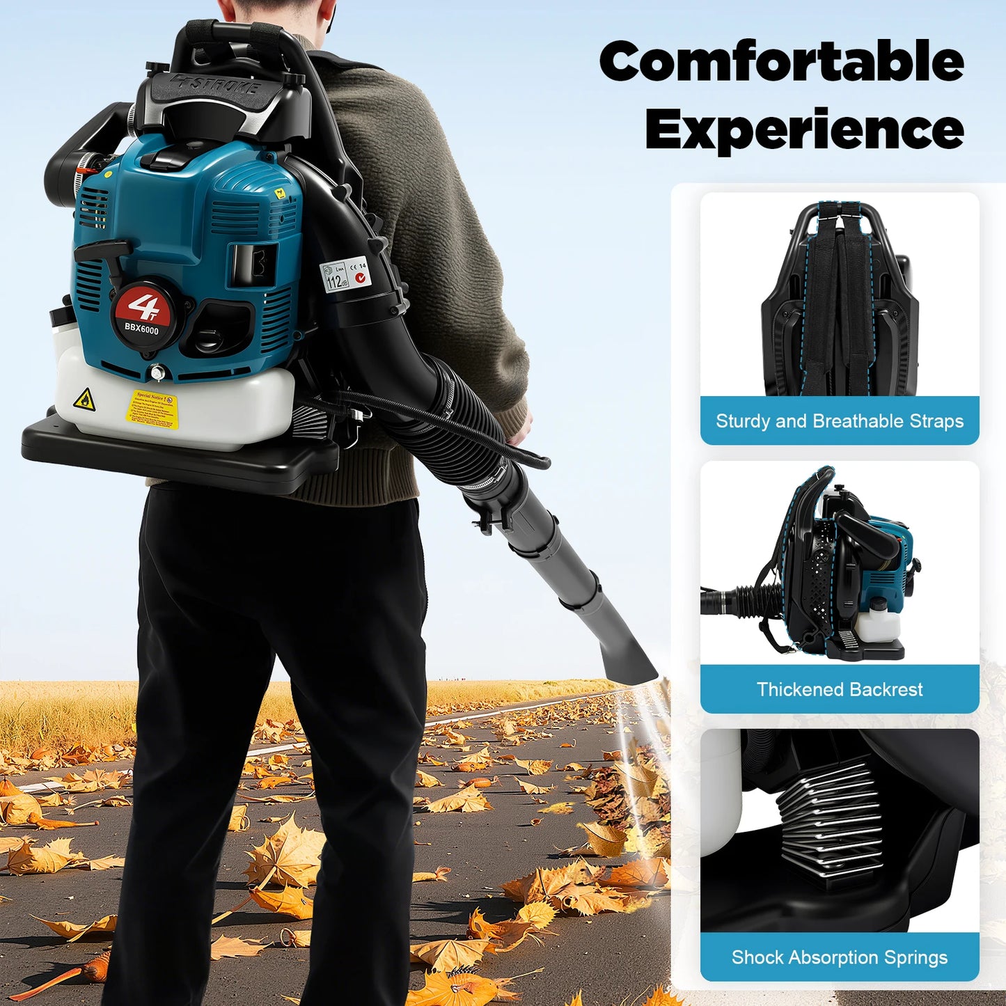 Gas Backpack Leaf Blower 4-Stroke With Cruise Control For Lawn
