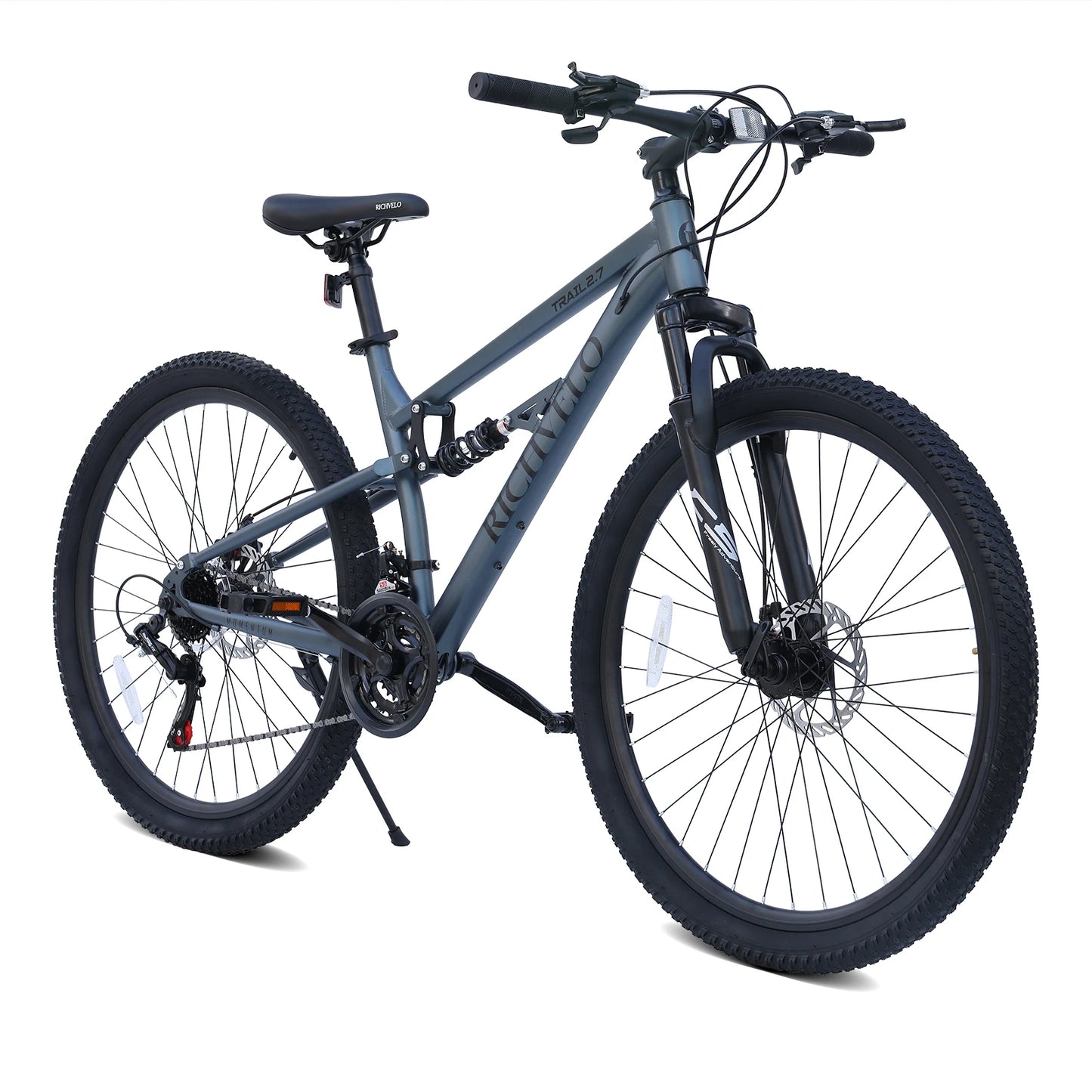 Ecarpat Mountain Bike Full Suspension Unisex 21 Speed Dual Disc Brakes by S And B Enterprise