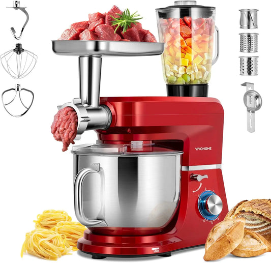 6-In-1 Electric Stand Mixer With Meat Grinder And Pasta Maker