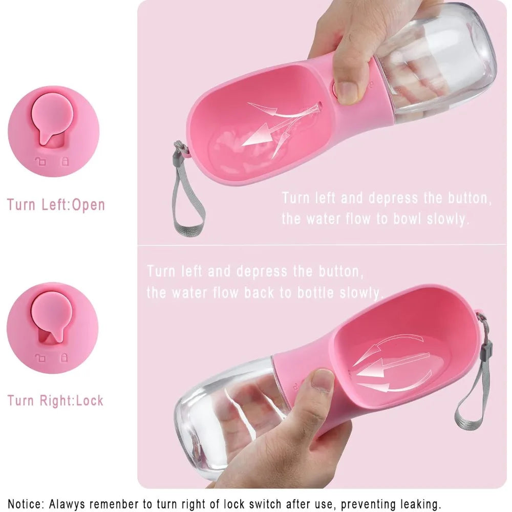 Dog Water Bottle With Food Container Portable Pet Dispenser by S And B Enterprise