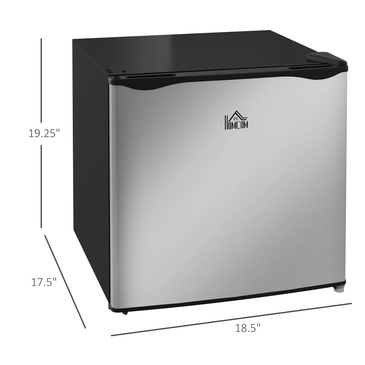 HOMCOM mini countertop freezer, 1.1 cu ft, silver with reversible door and removable shelves