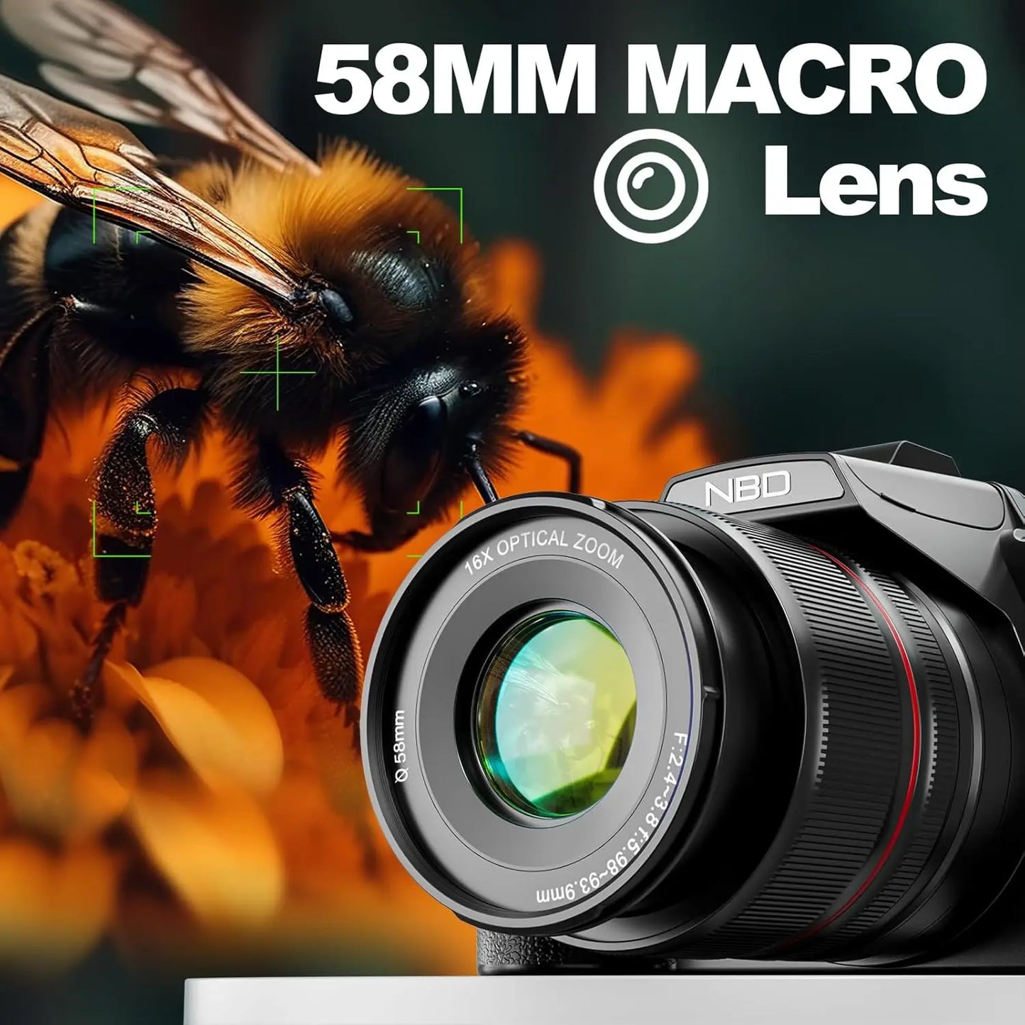 NBD 64MP 16X Optical Zoom WiFi Vlogging Digital Camera