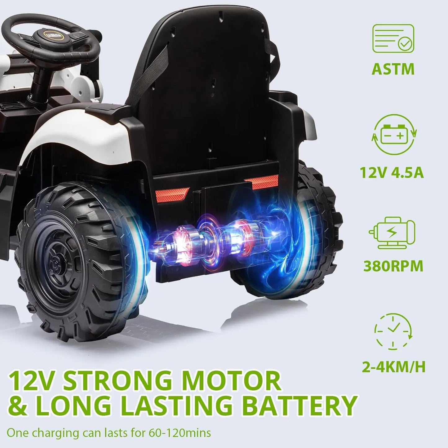 HiMISSE 12V Electric Backhoe Loader Toy With Remote Control