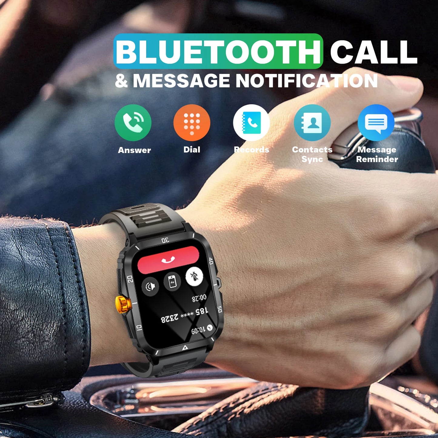 EIGIIS KT71 Smart Watch 3ATM Waterproof 1.96 IPS HR Bluetooth