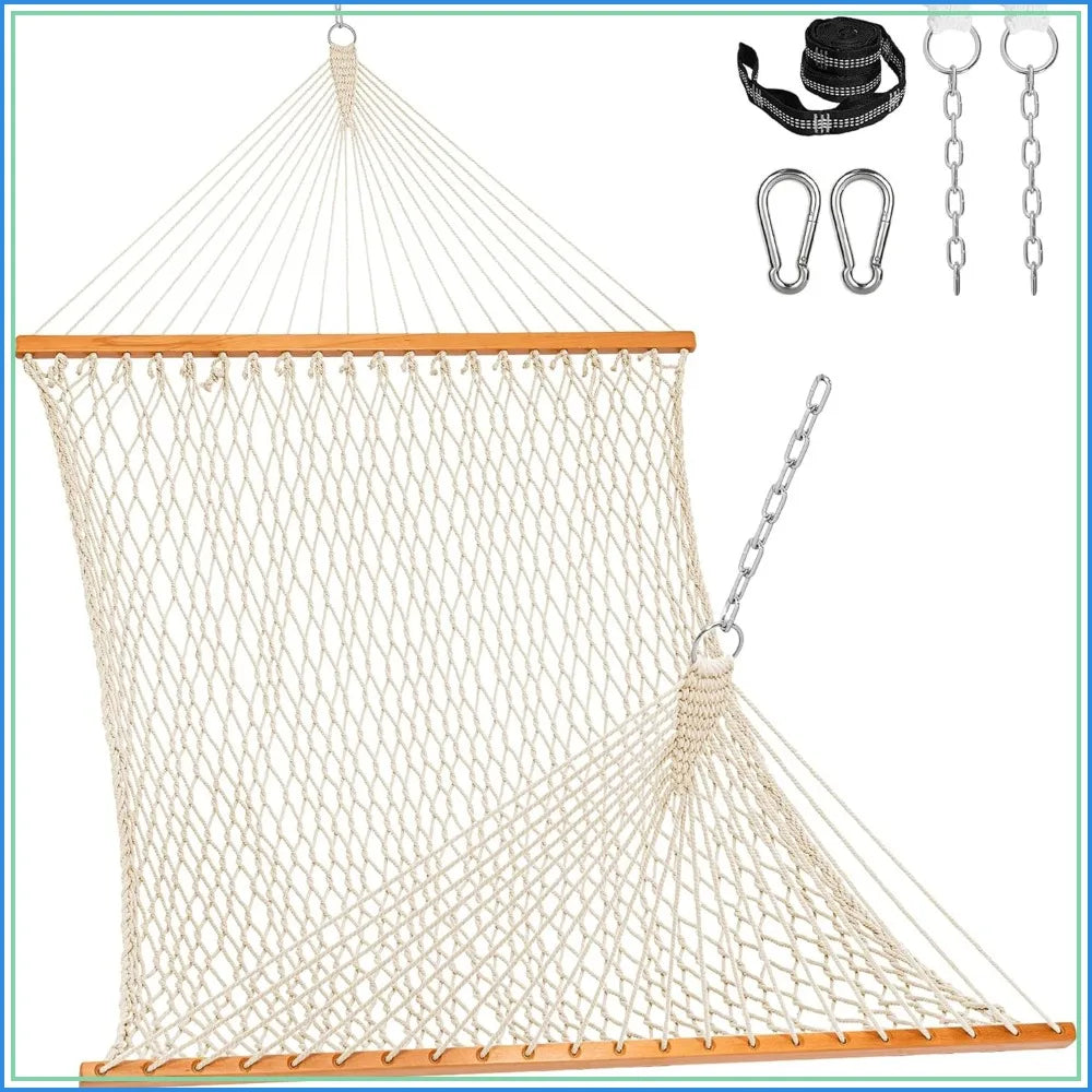 Outdoor Rope Hammock With Spreader Bar And Durable Straps by S And B Enterprise