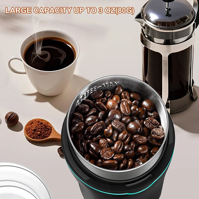 KIRAINAFLY 300W Electric Coffee Grinder With Removable Stainless Steel Cup