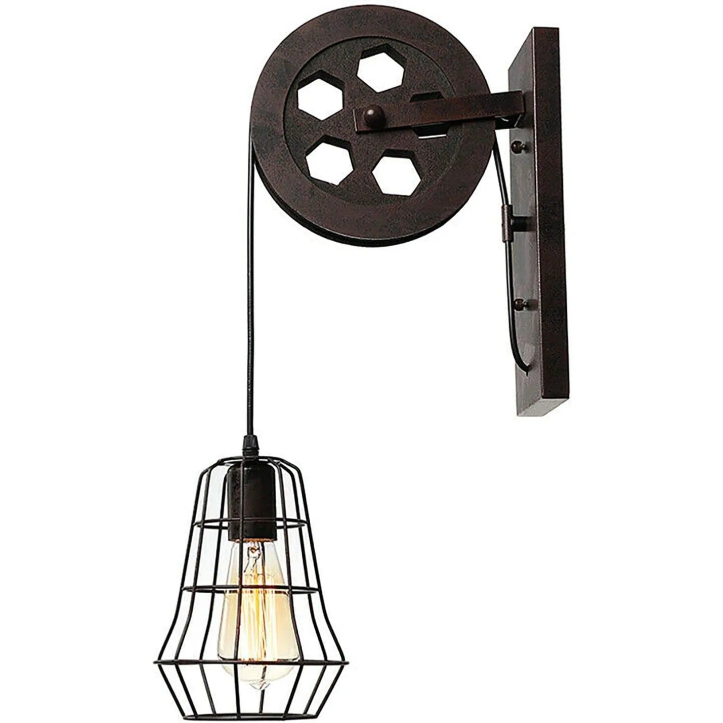Bymaocar Industrial Wall Sconce Lights Iron Cage Lampshade