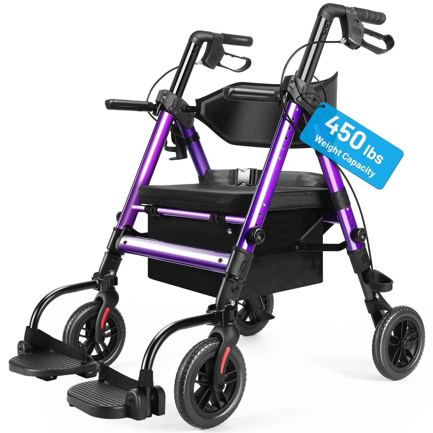None Heavy Duty Foldable Rollator Walker With Brake