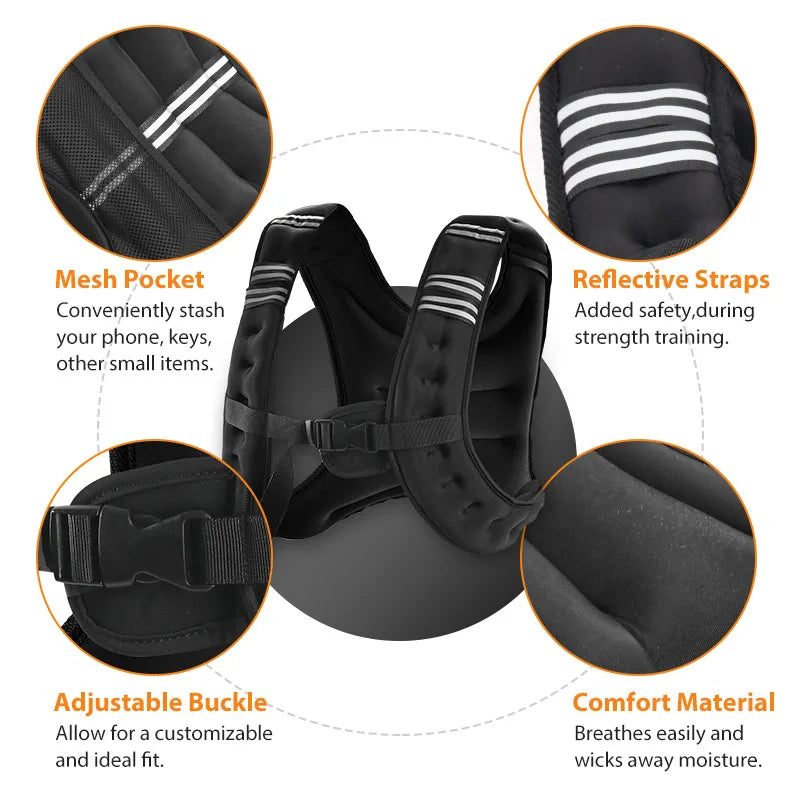 Weighted Vest With Reflective Stripe For Training And Running by S And B Enterprise