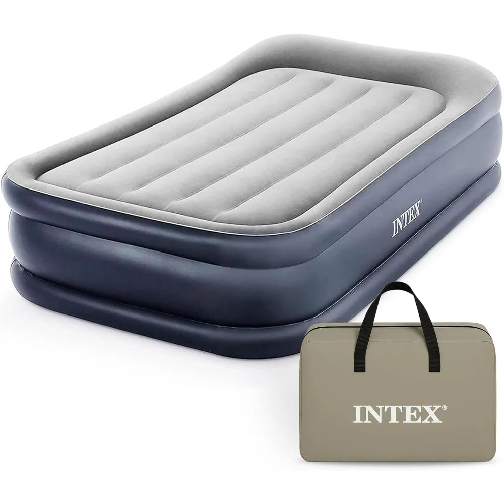 Intex Twin Air Mattress With Built In Pump Portable Bed
