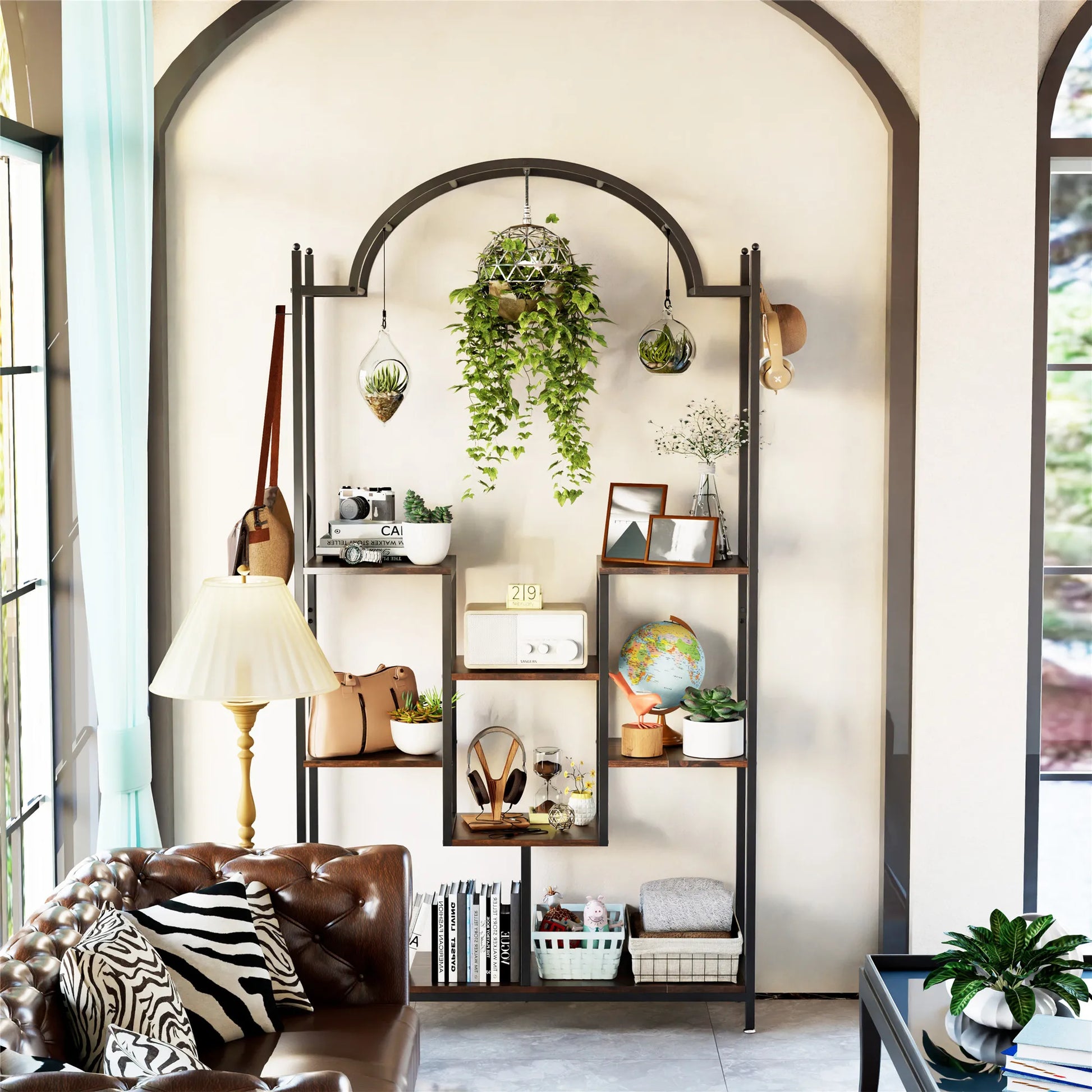 BINGOPAW 5-Tier Tall Indoor Plant Stand With Arched Metal Frame by S And B Enterprise