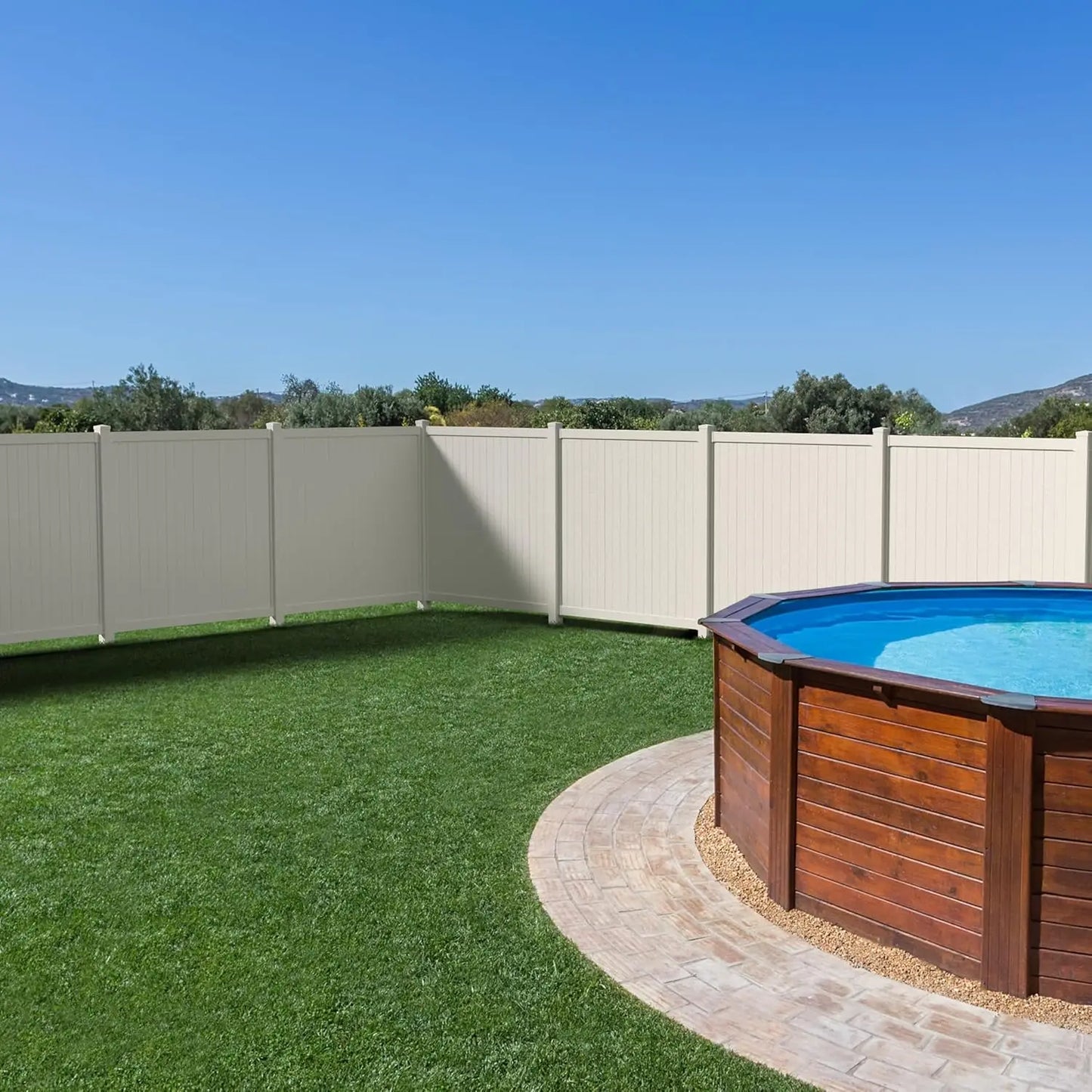 Permanent Vinyl Privacy Fence Kit Panel Post