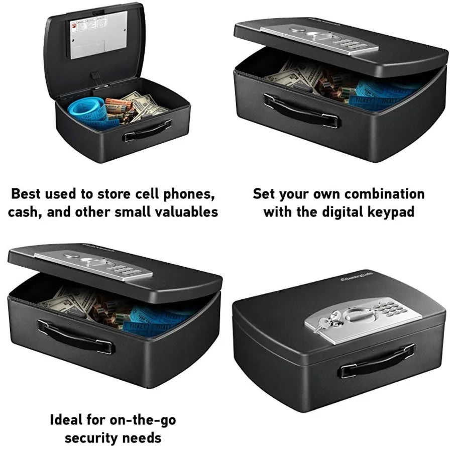 Portable Safe Box With Digital Keypad Lock And Carrying Handle
