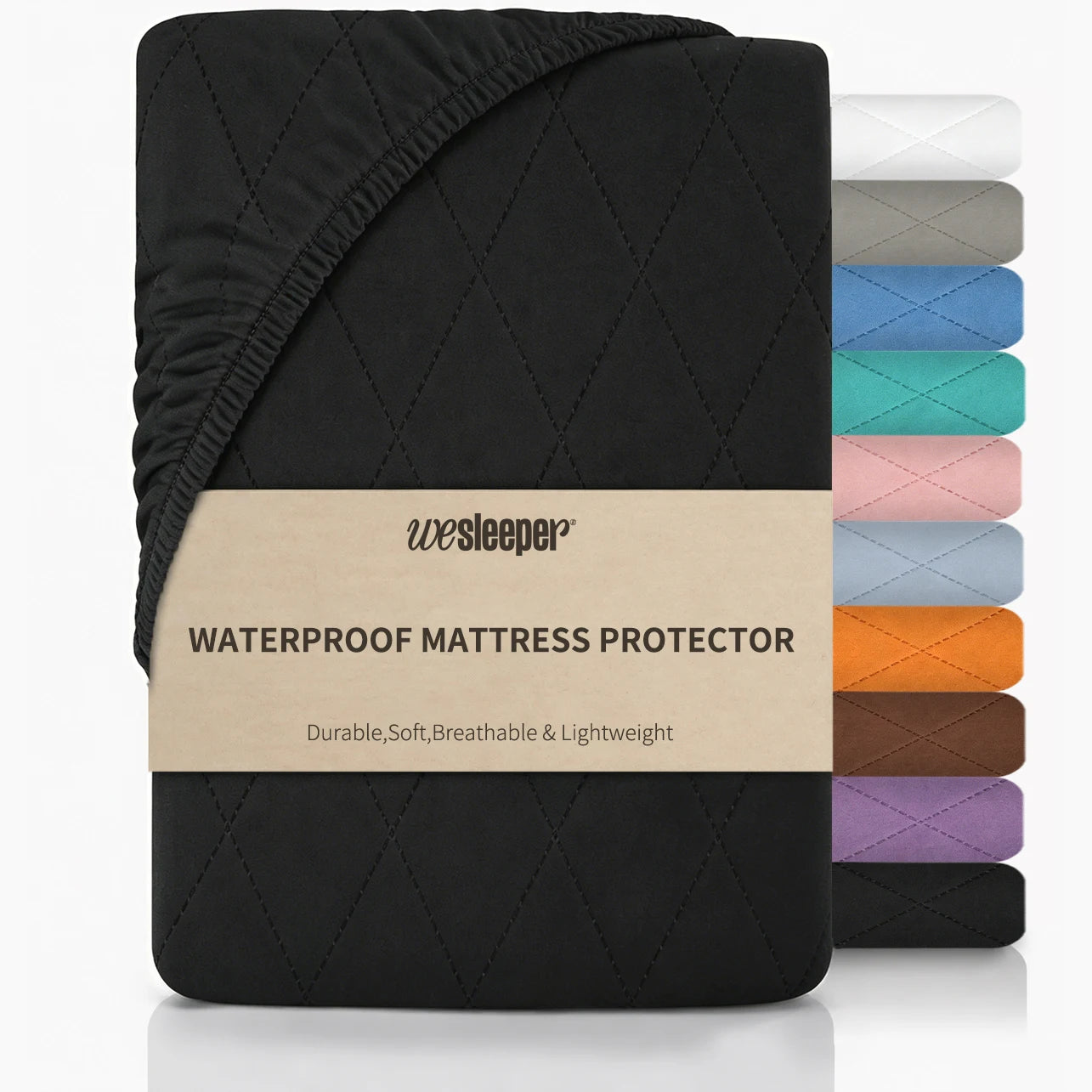 1pc Modern Soft Breathable Waterproof Bed Fitted Sheet - Lightweight, Fitted Mattress Protector For All Beds, Bedding Essentials, Minimalist Design (Excluding Pillowcases)