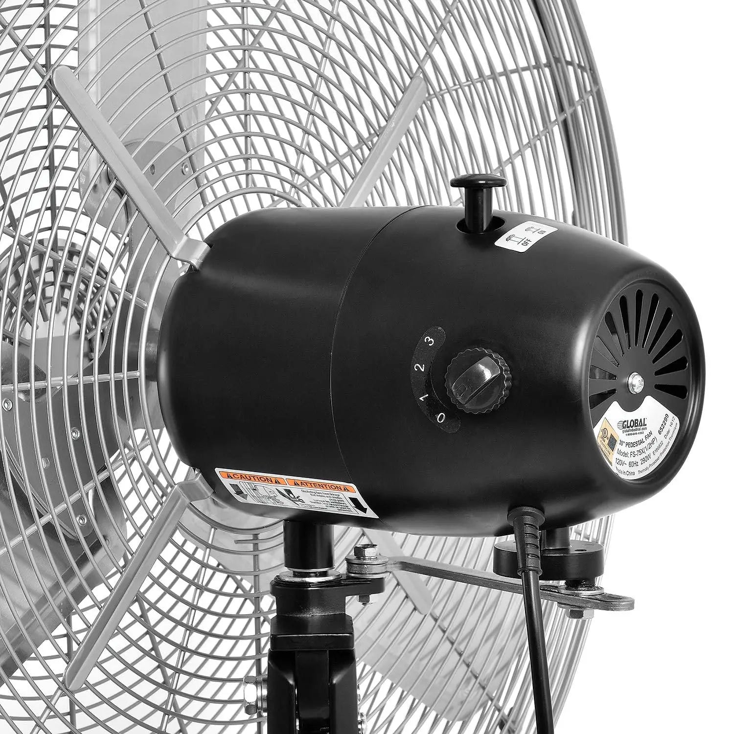 Heavy Duty Deluxe Oscillating Pedestal Fan, 30" Diameter, Safety Yellow, 1/2 HP, 10000 CFM, 3 Speeds, For Indoor, Customized by S And B Enterprise