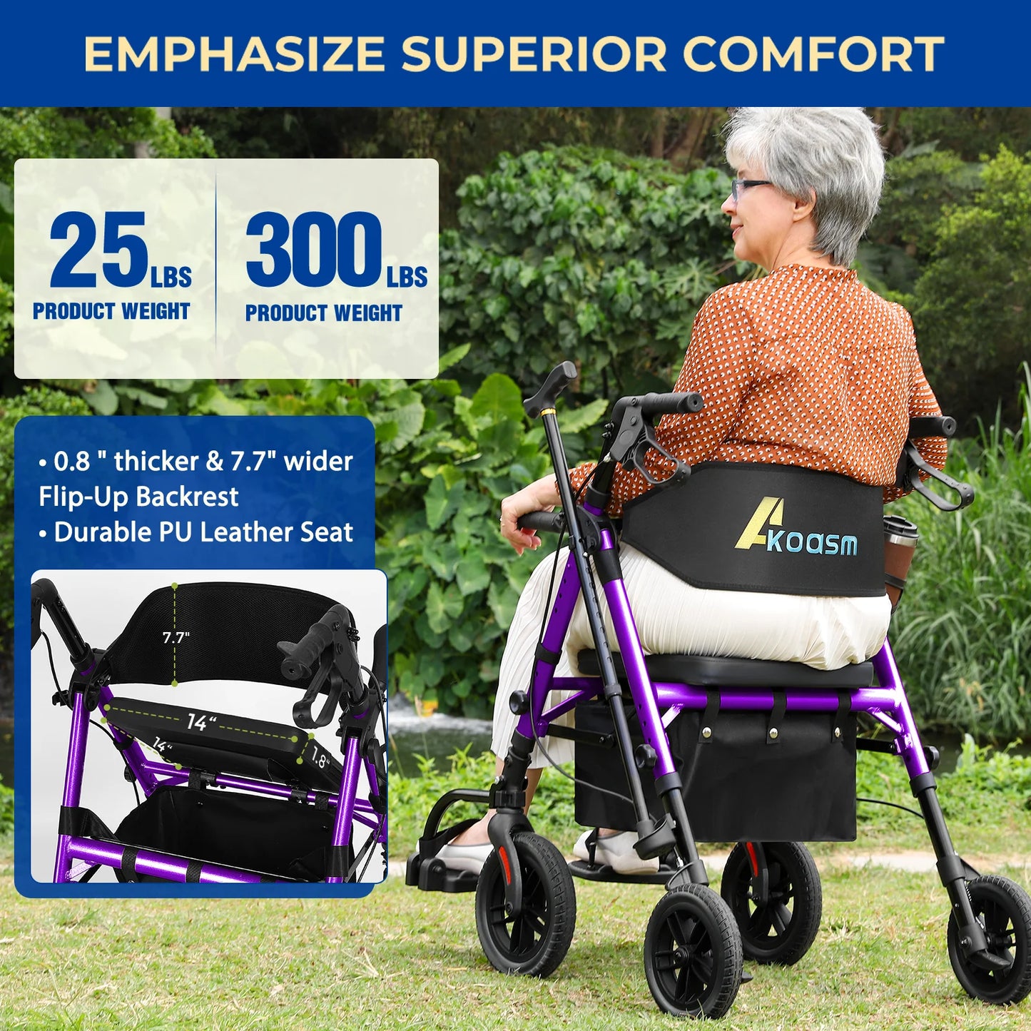 Rolling Walker Wheelchair Combo With Adjustable Seat And Handle by S And B Enterprise