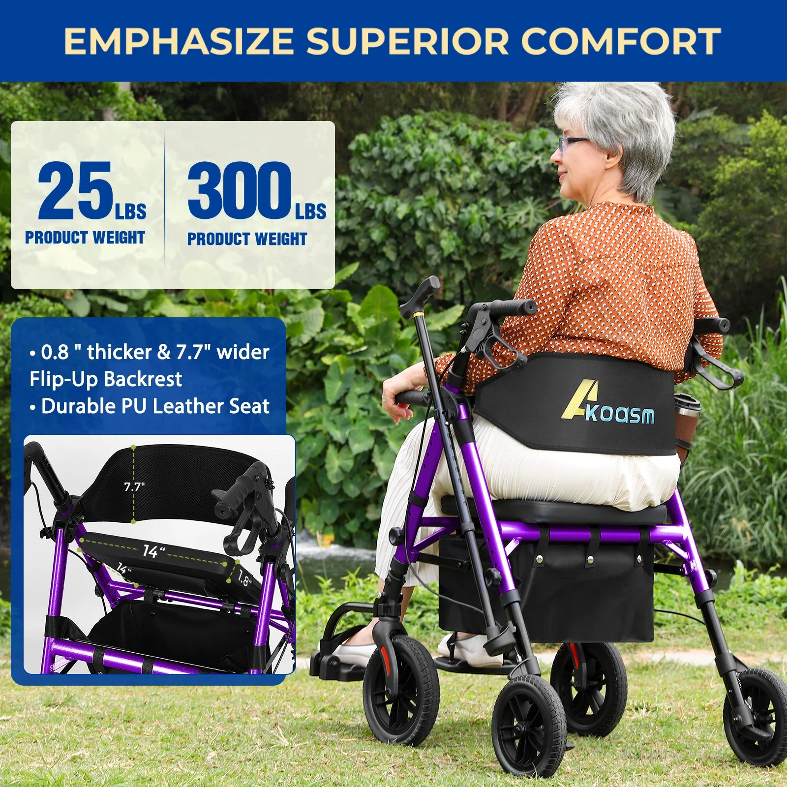 Rolling Walker Wheelchair Combo With Adjustable Seat And Handle by S And B Enterprise