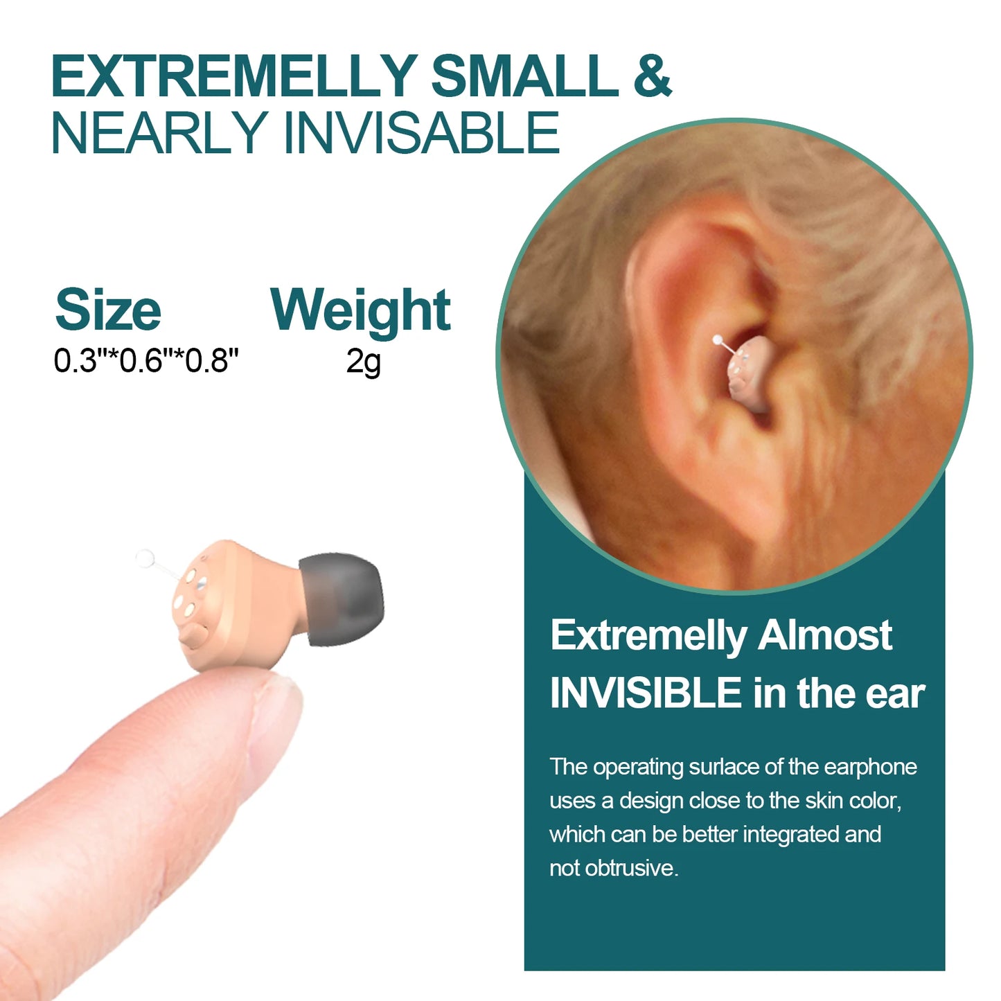 Hign-concerned JINGHAO Rechargeable In-Ear Hearing Aids For Elderly