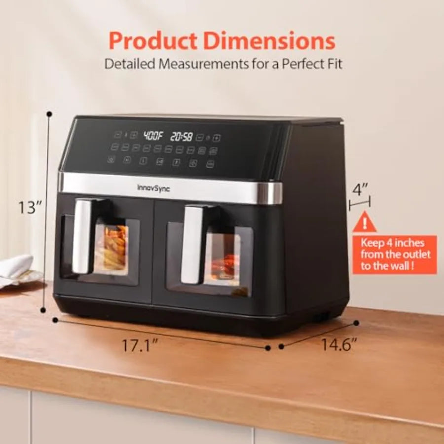 Dual Zone Kitchen Air Fryer 12QT 10-In-1 Functions Touchscreen by S And B Enterprise