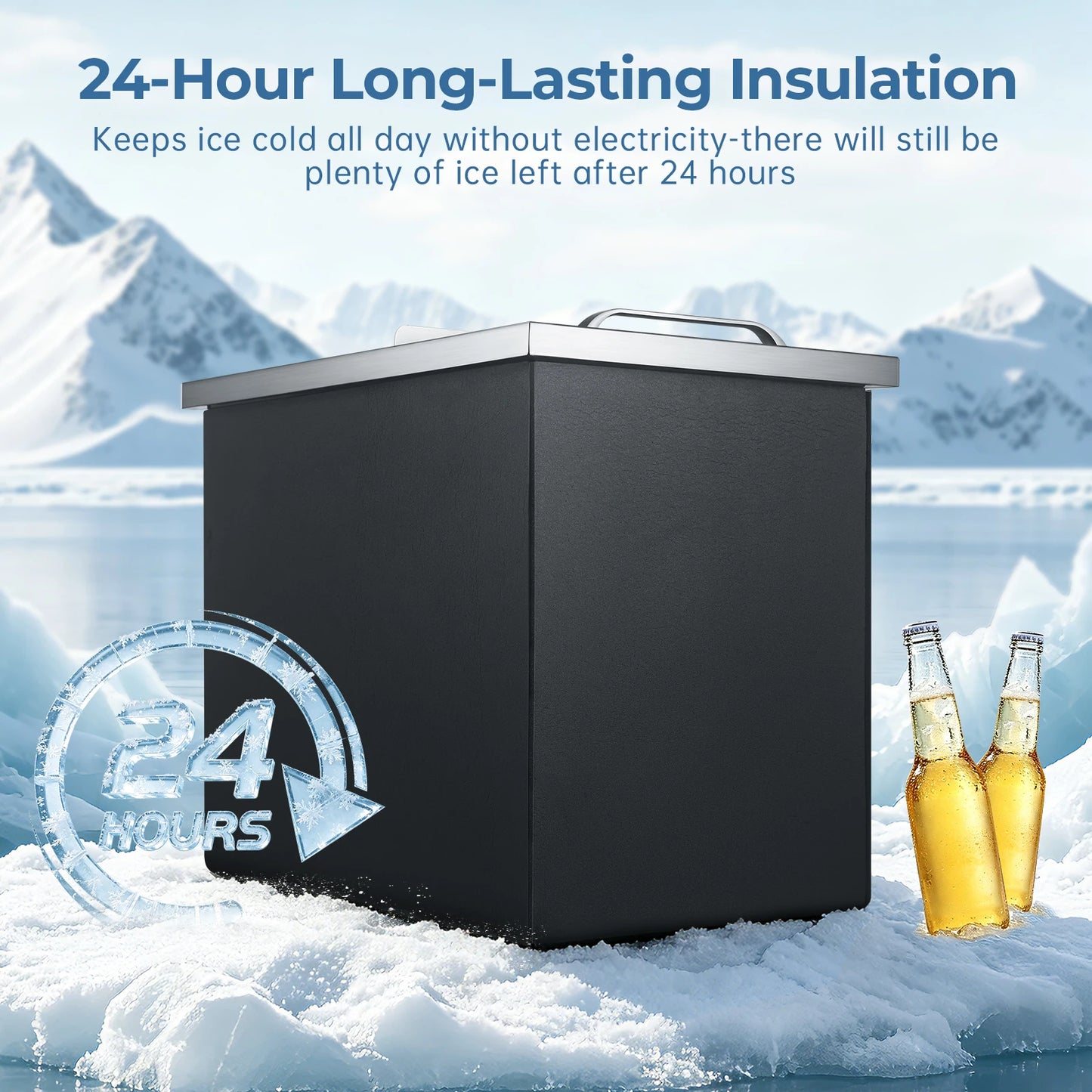 Stainless Steel Drop-In Ice Chest With Sliding Lid For Patio Bar Cooler by S And B Enterprise