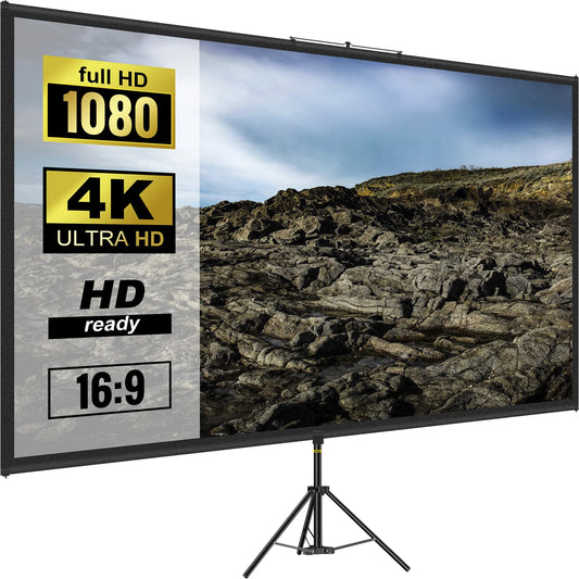 SucceBuy Tripod Projector Screen With Stand 4K HD Portable Cinema by S And B Enterprise