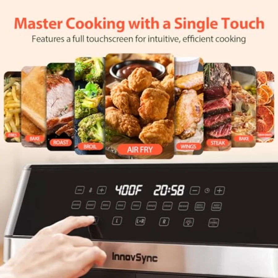 Dual Zone Kitchen Air Fryer 12QT 10-In-1 Functions Touchscreen by S And B Enterprise