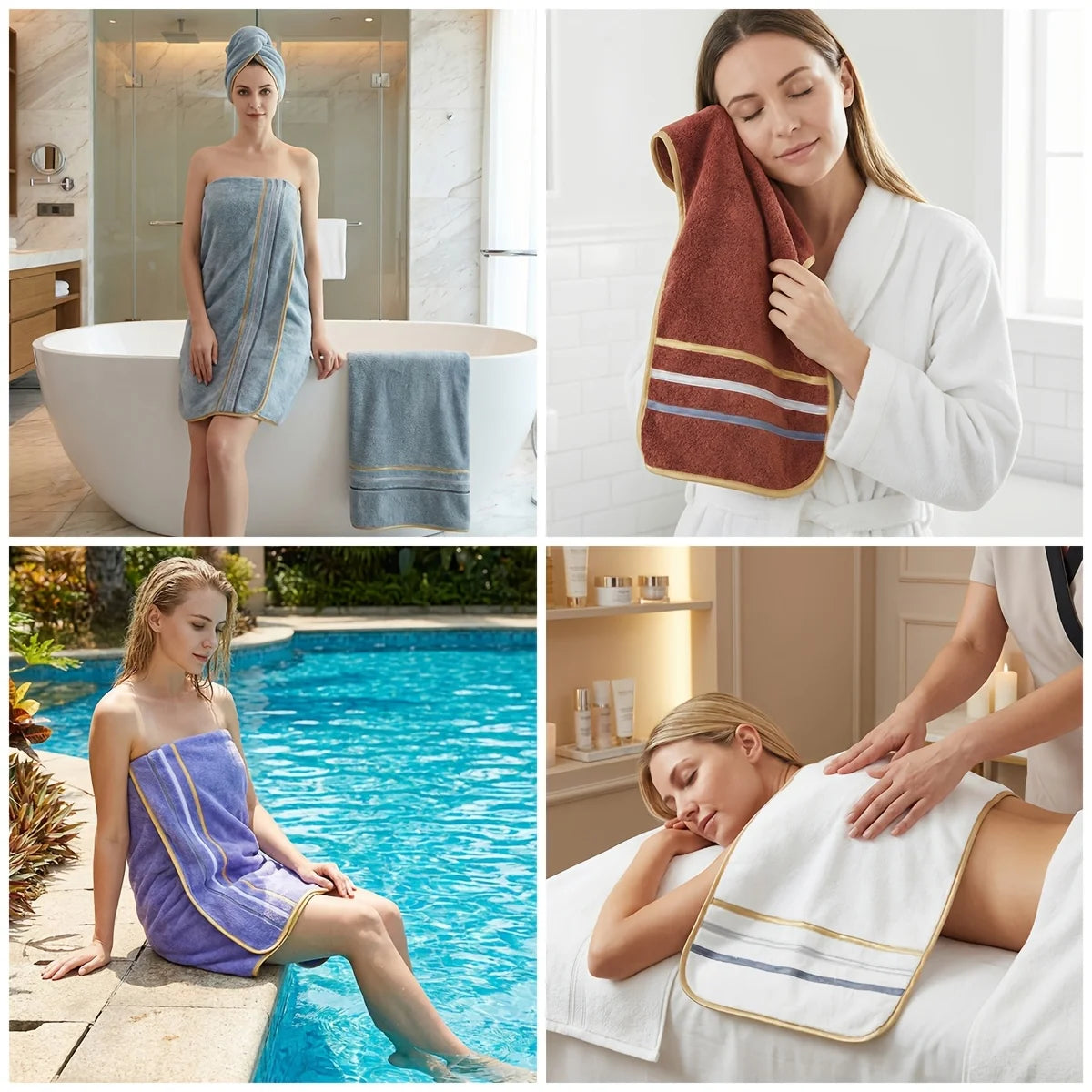8‑Piece Towel Set, 2 Bath Towels + 2 Hand Towels + 4 Face Towels, Soft & Comfortable, High Water Absorbency, Bathroom Towels