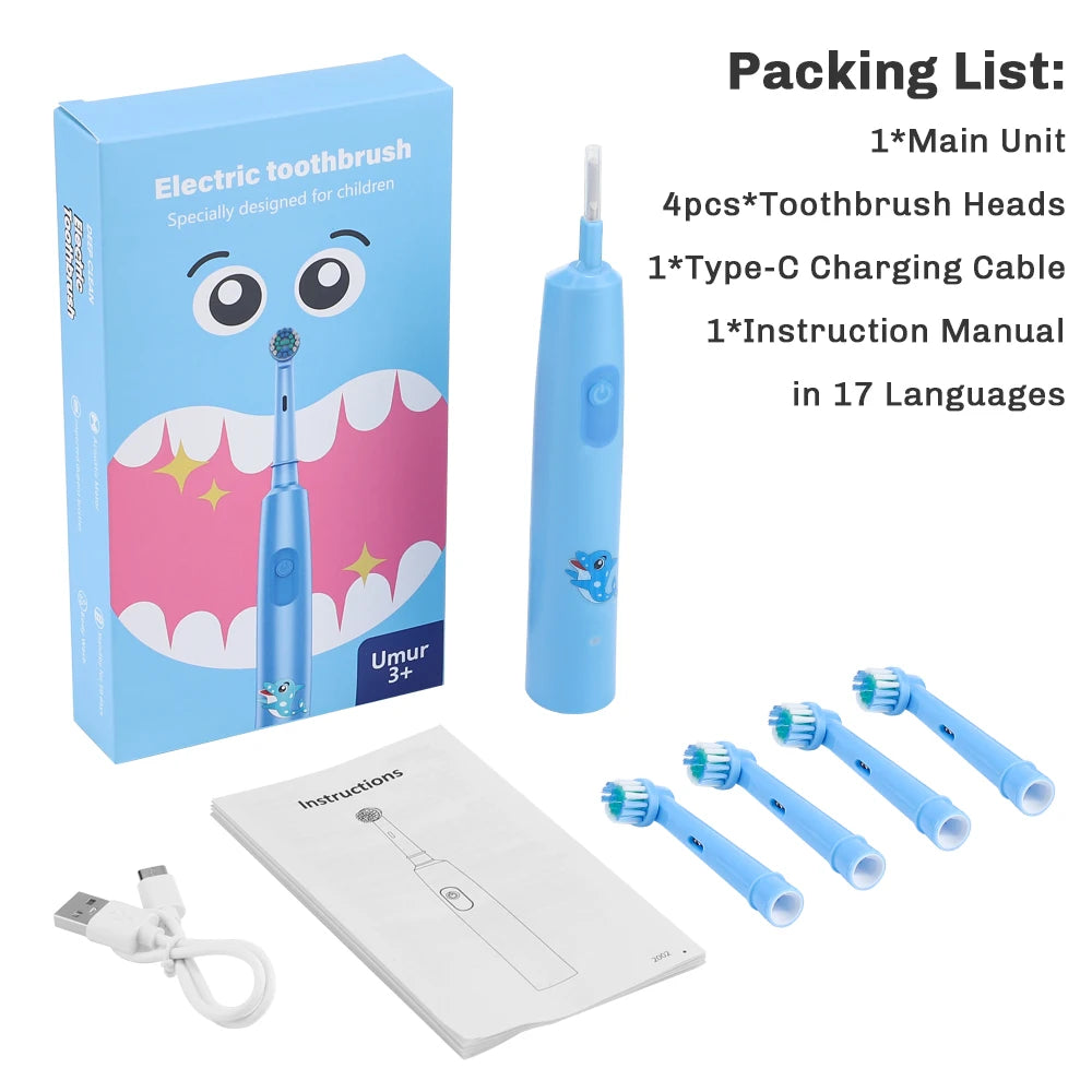 AFDEAL Smart Rotating Electric Toothbrush With 4 Heads Whitening Modes