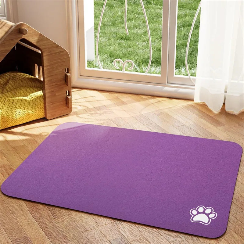Pet Feeding Mat Absorbent Non Slip Quick Dry For Dogs