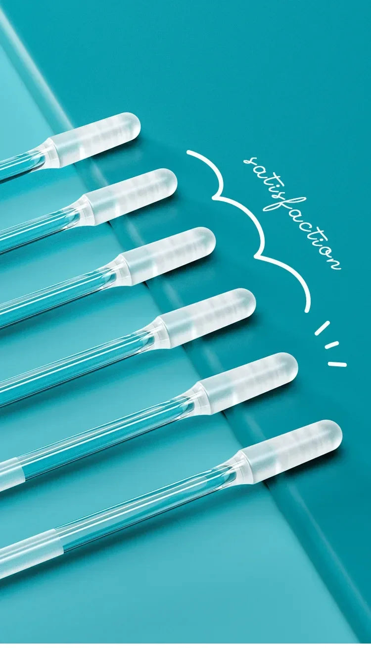 Premium earwax remover tool set with 6 reusable silicone ear-cleaning sticks by S And B Enterprise, transparent shafts