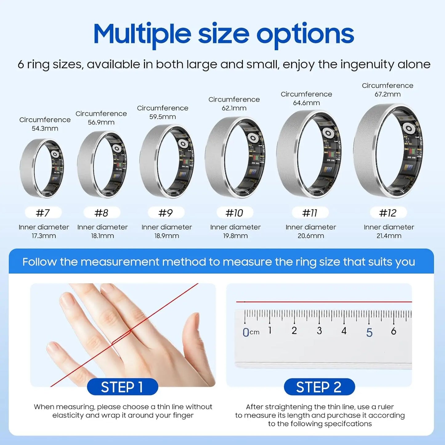 Smart Ring Health Tracker iOS Android IP68 Waterproof No Subscription by S And B Enterprise