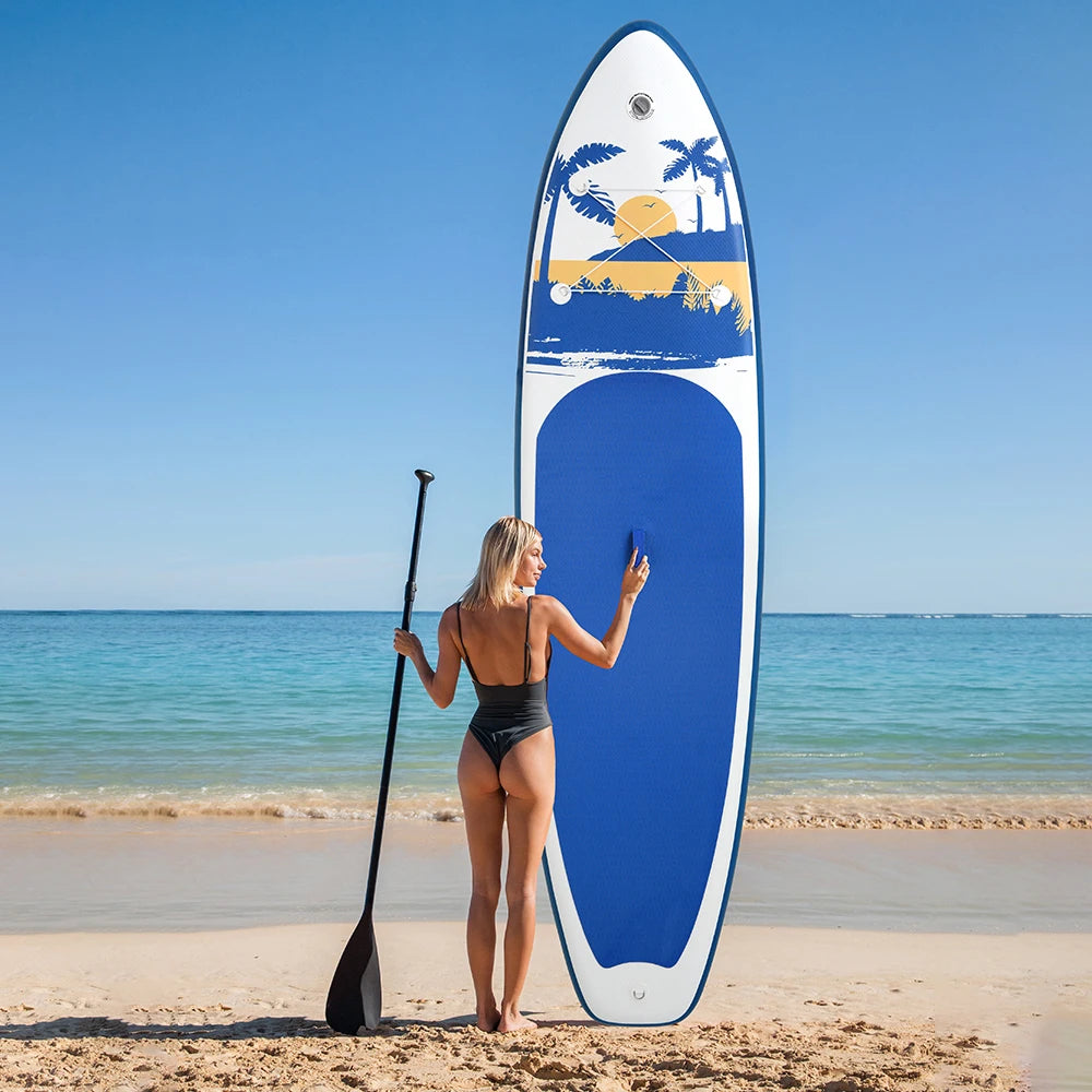 FUNWATER Inflatable Paddle Board Ultra-Light Stand-Up Paddle Board Surfboard for All Skill Levels With SUP Accessories 320-350cm by S And B Enterprise