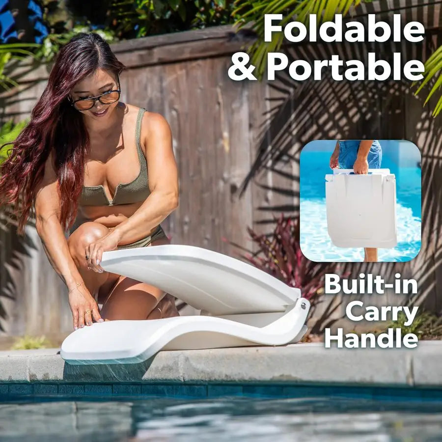 Portable Poolside Foldable Chair With Back Support For Beach Tailgating