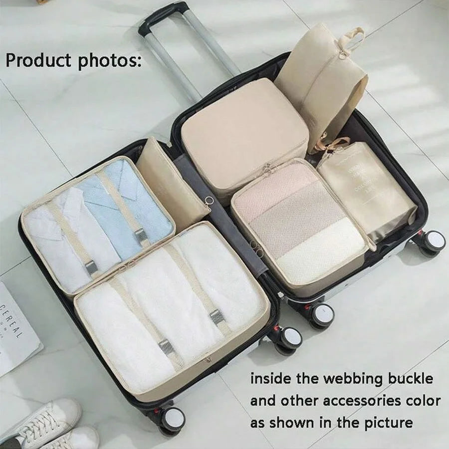 Travel Packing Cube Set 7/8/9 Pcs Polyester Organizer by S And B Enterprise