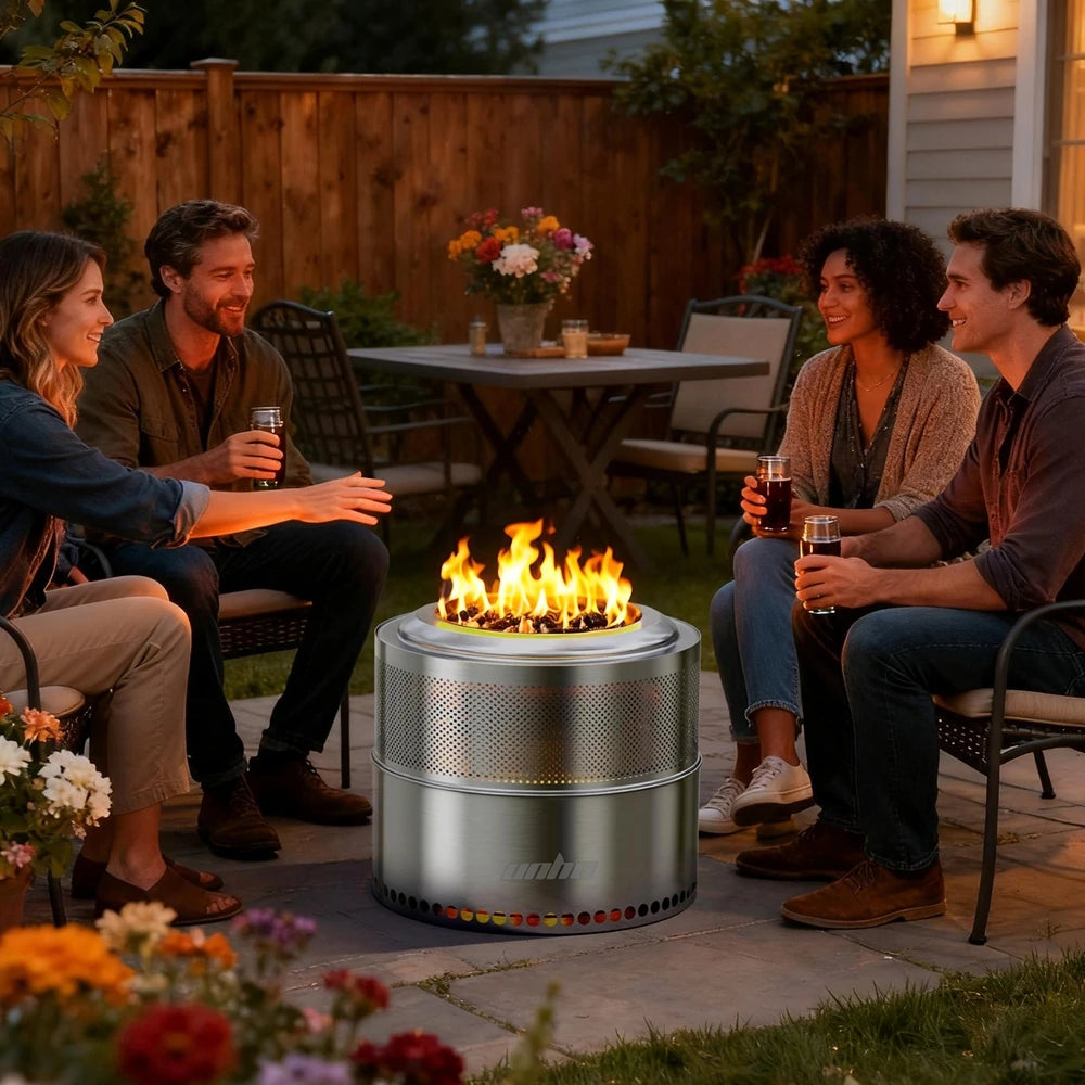 Smokeless Fire Pit For Wood Burning Stainless Steel Camping Stove