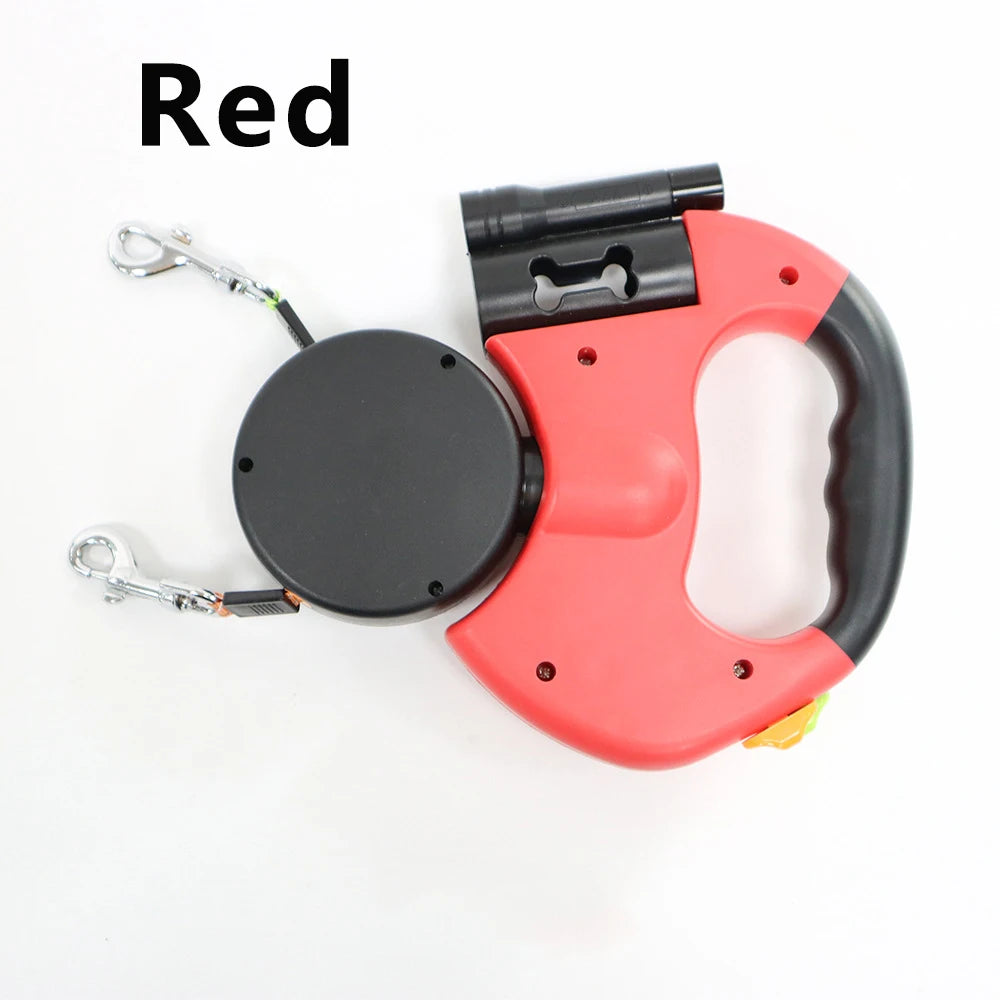 NONECN Auto Retractable Double-Ended Dog Leash With LED Flashlight