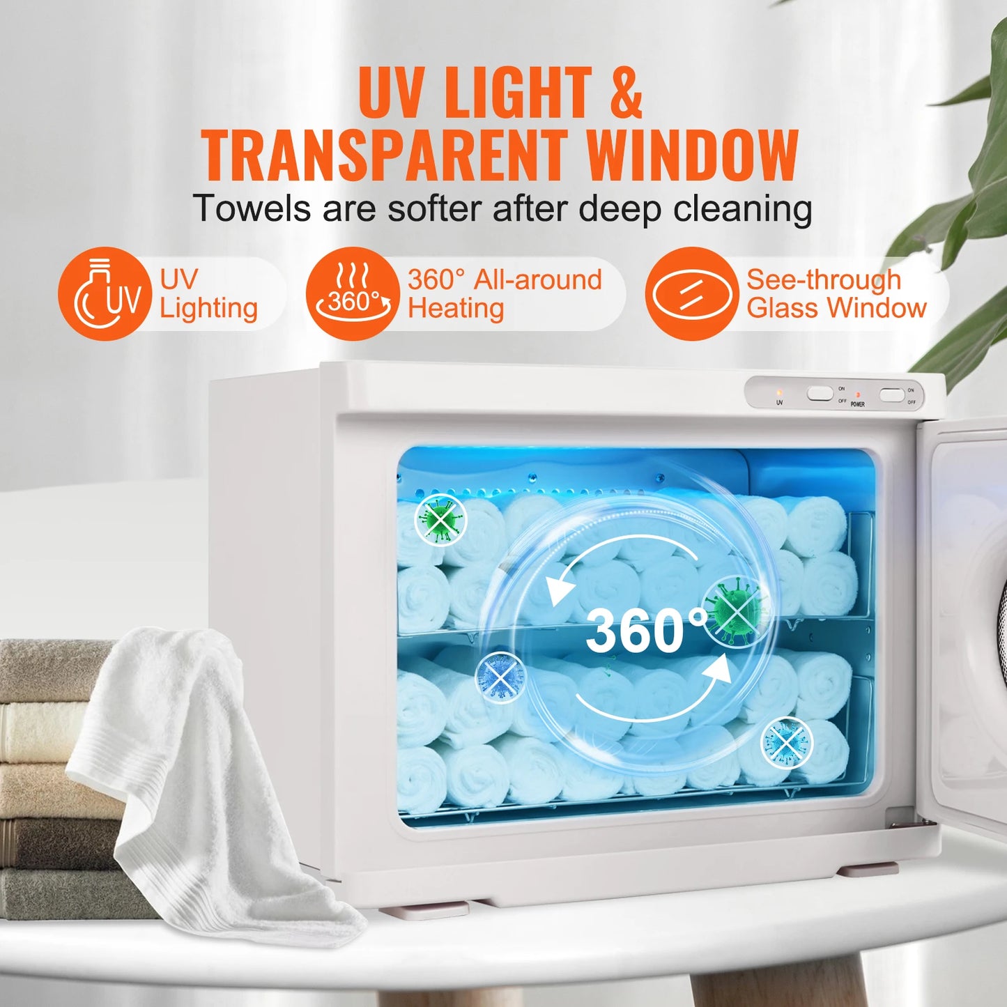 VEVOR Hot Towel Warmer See Through Window 2-in-1 Heating