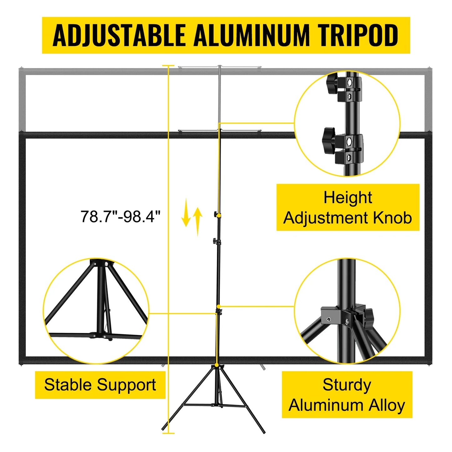 SucceBuy Tripod Projector Screen With Stand 4K HD Portable Cinema by S And B Enterprise