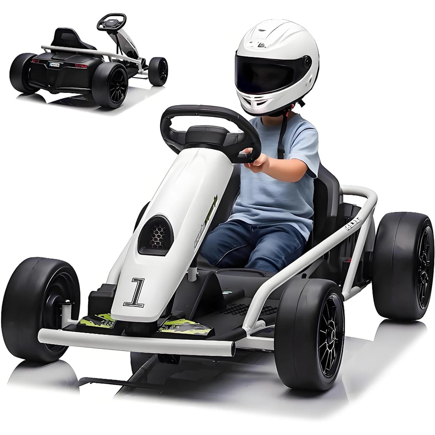 HiMISSE Premium Ride On Go Kart 24V Dual 300W Motors