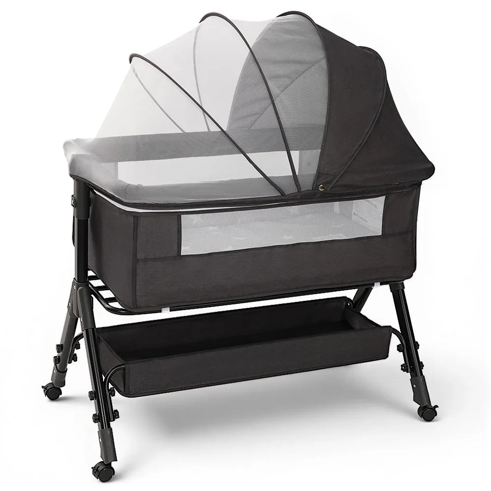 Portable Baby Bassinet Bedside Sleeper With 360 Degree Mesh Window by S And B Enterprise