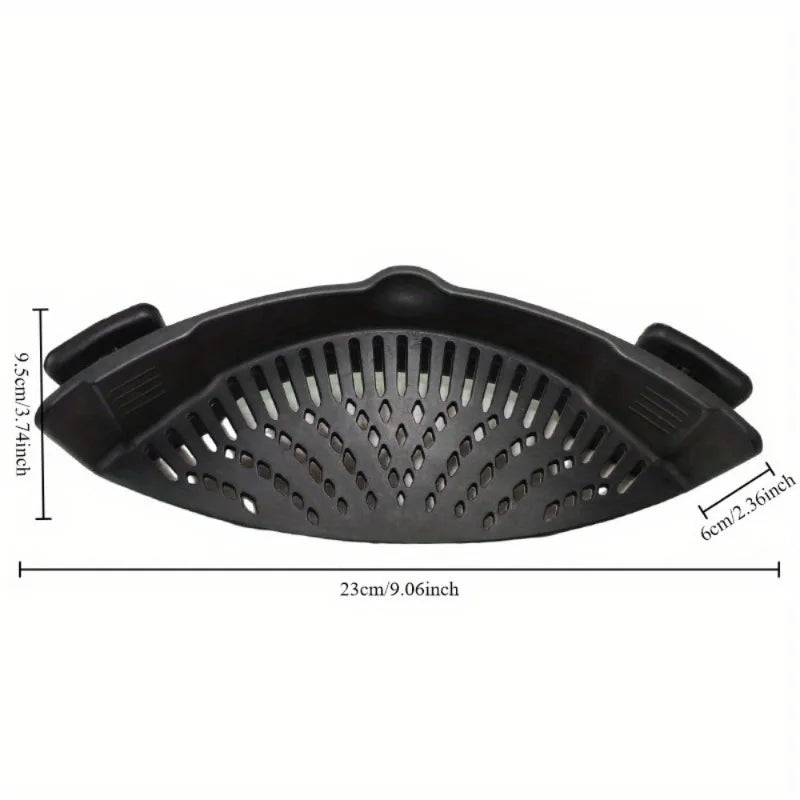 Adjustable Silicone Clip-On Strainer for Pots, Pans, Bowls by S And B Enterprise