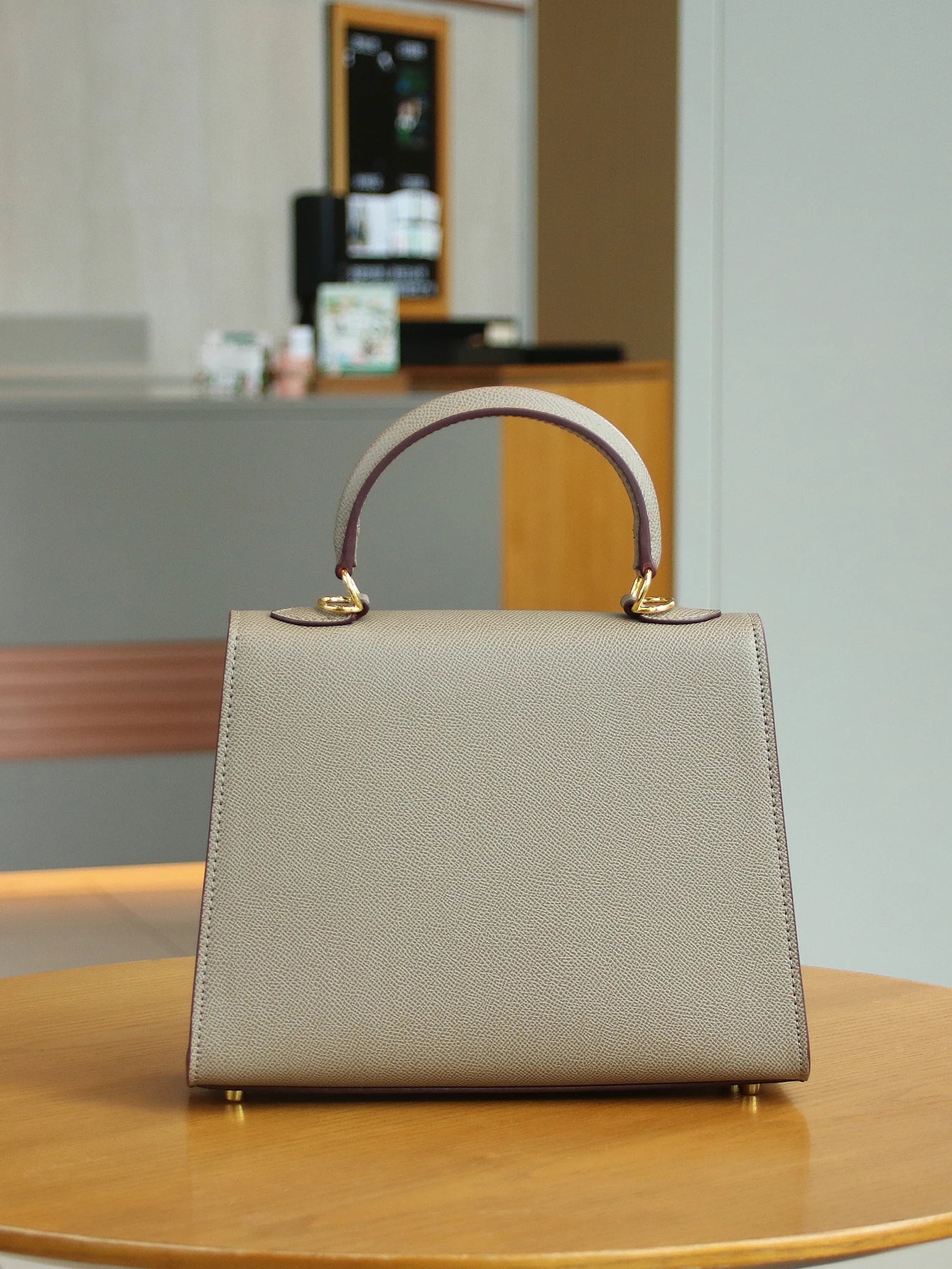 Leather Palm Print Ladies Handbag Portable Fashion Tote