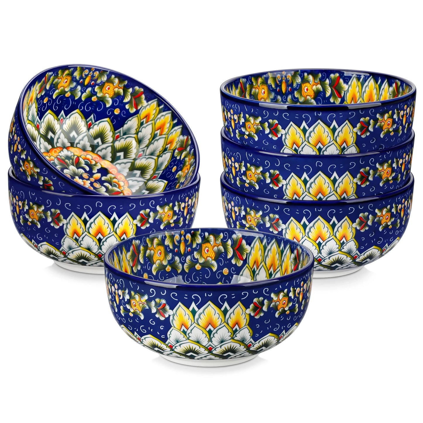 MALACASA Ceramic Bowls Set Bohemian Style Dinnerware
