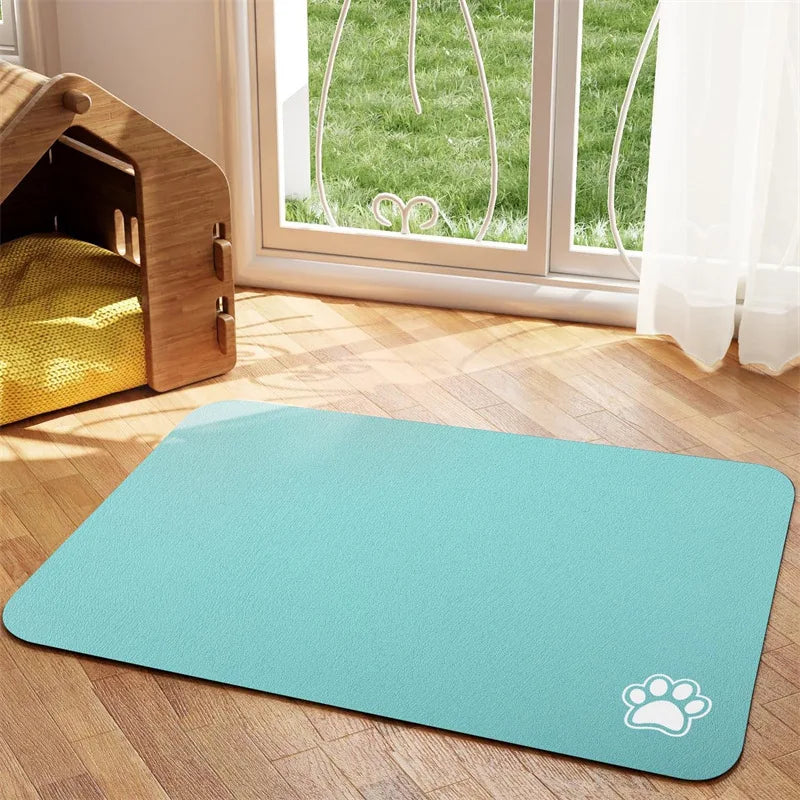 Pet Feeding Mat Absorbent Non Slip Quick Dry For Dogs