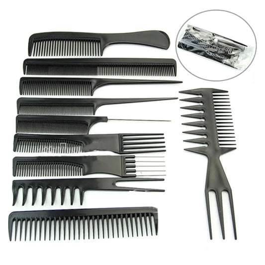 Hairdressing Combs Set Pro Barbers Brush Combs Plastic Flat Comb