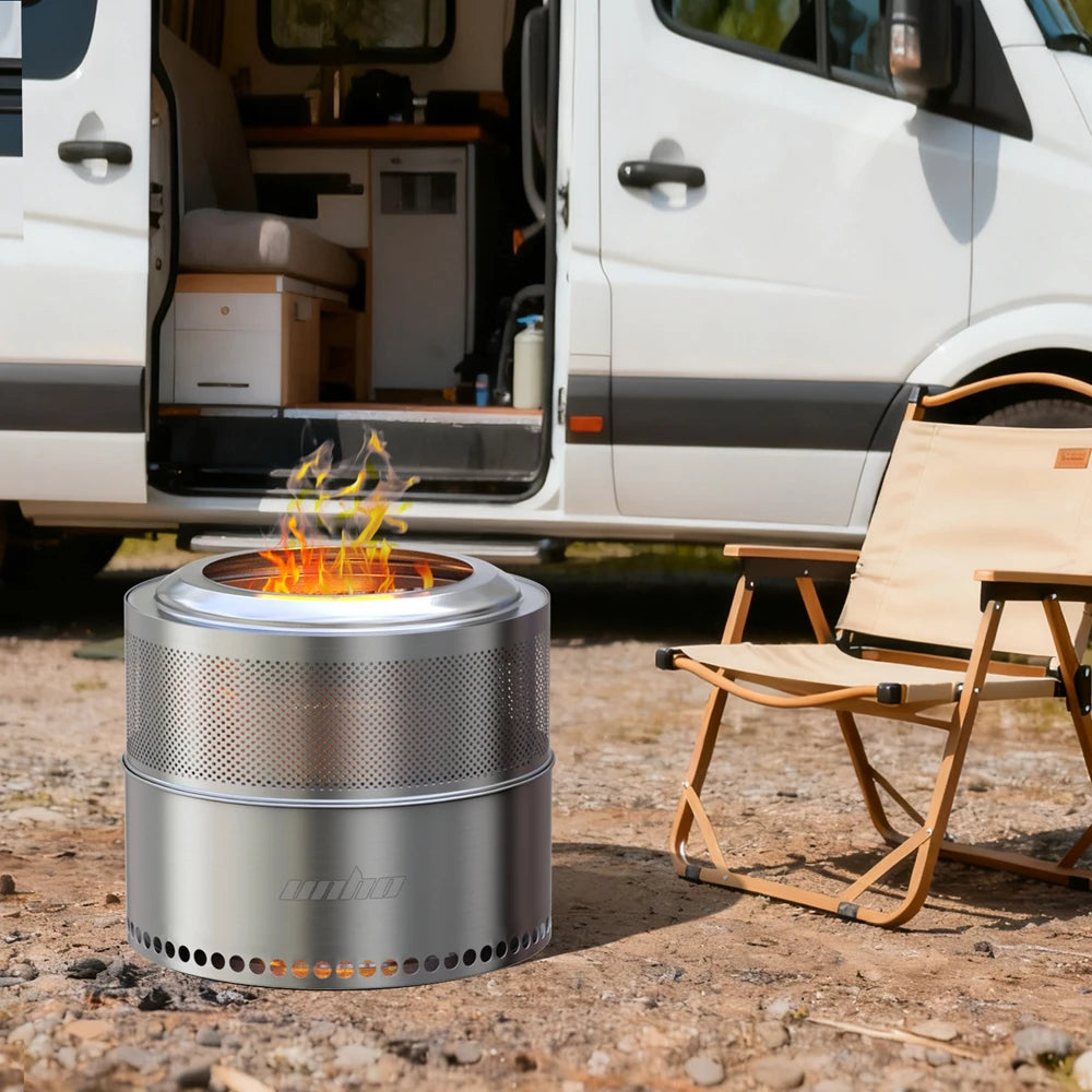 Smokeless Fire Pit For Wood Burning Stainless Steel Camping Stove