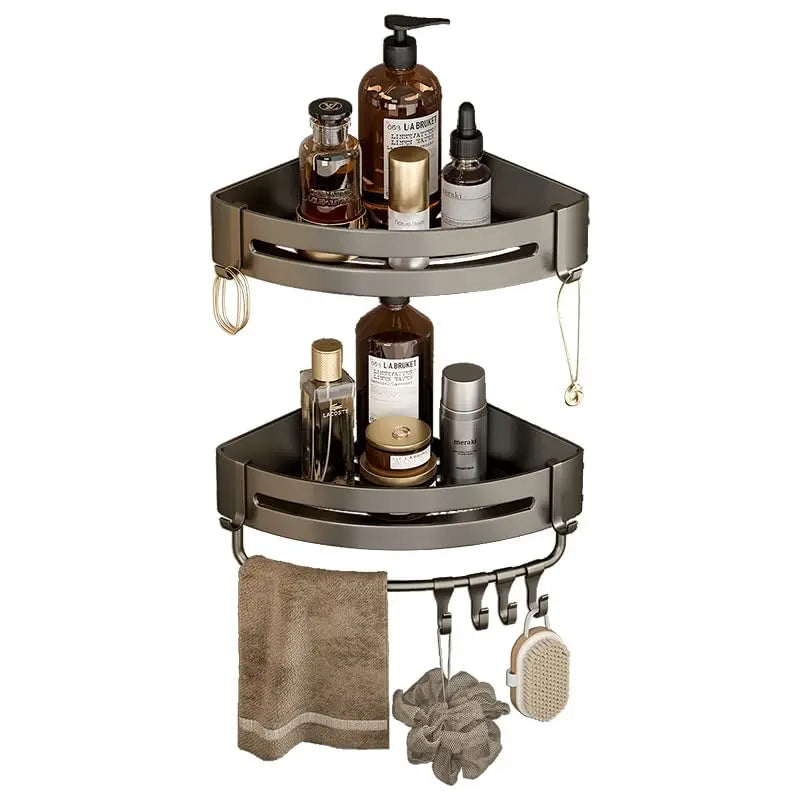 Triangle Adhesive Shower Caddy Set For Corner Showers by S And B Enterprise